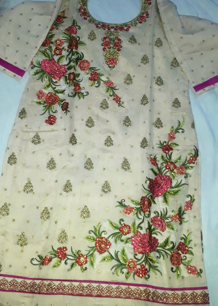 Chanderi Womens  Partywear Suit
