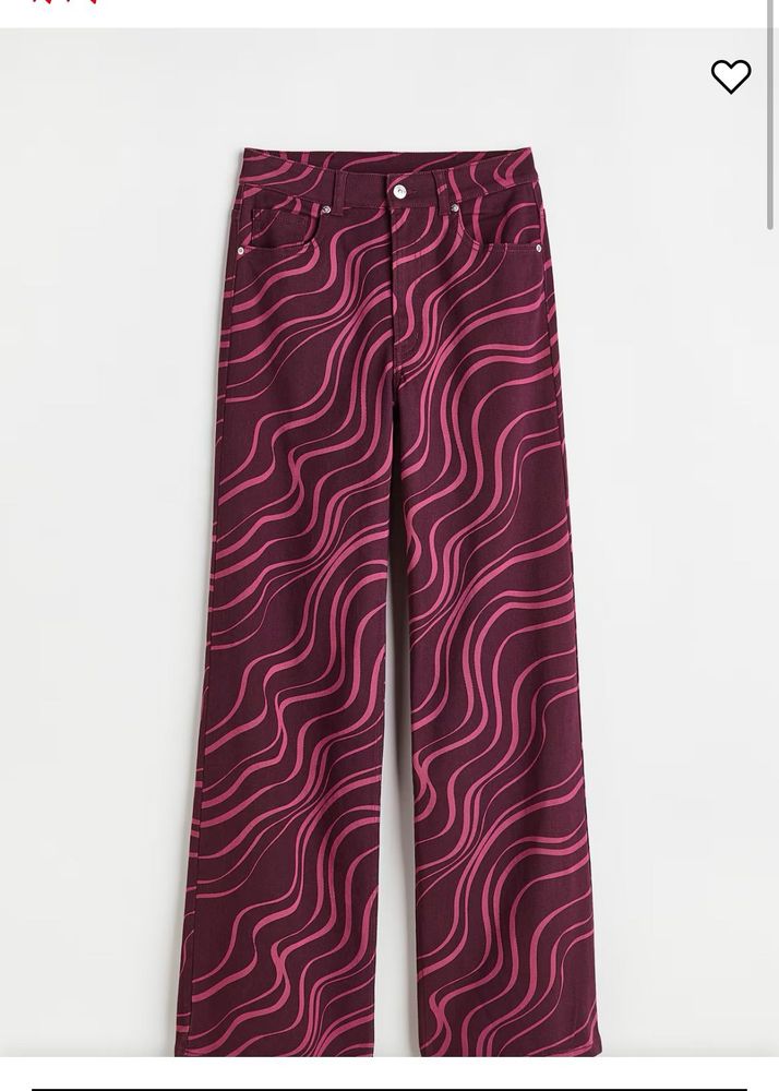Wide Leg Patterned Pants