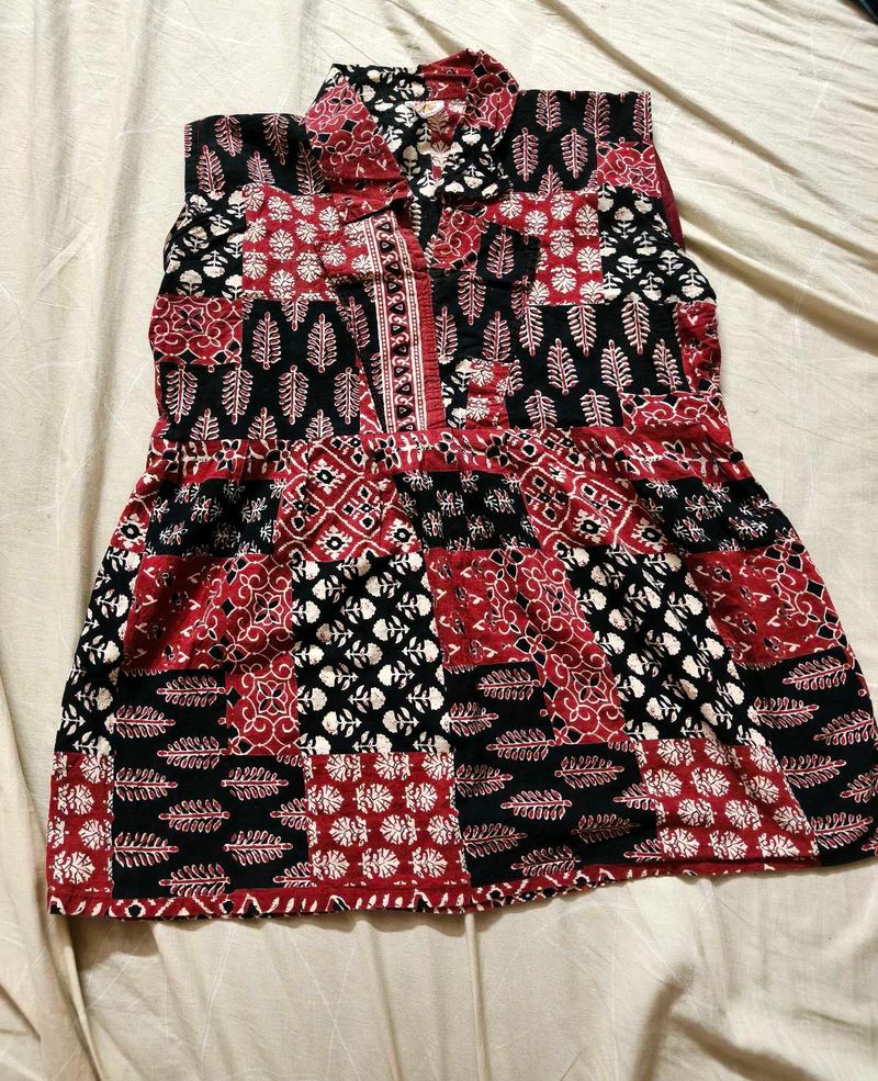 Boho Patchwork Sleeveless Kurta