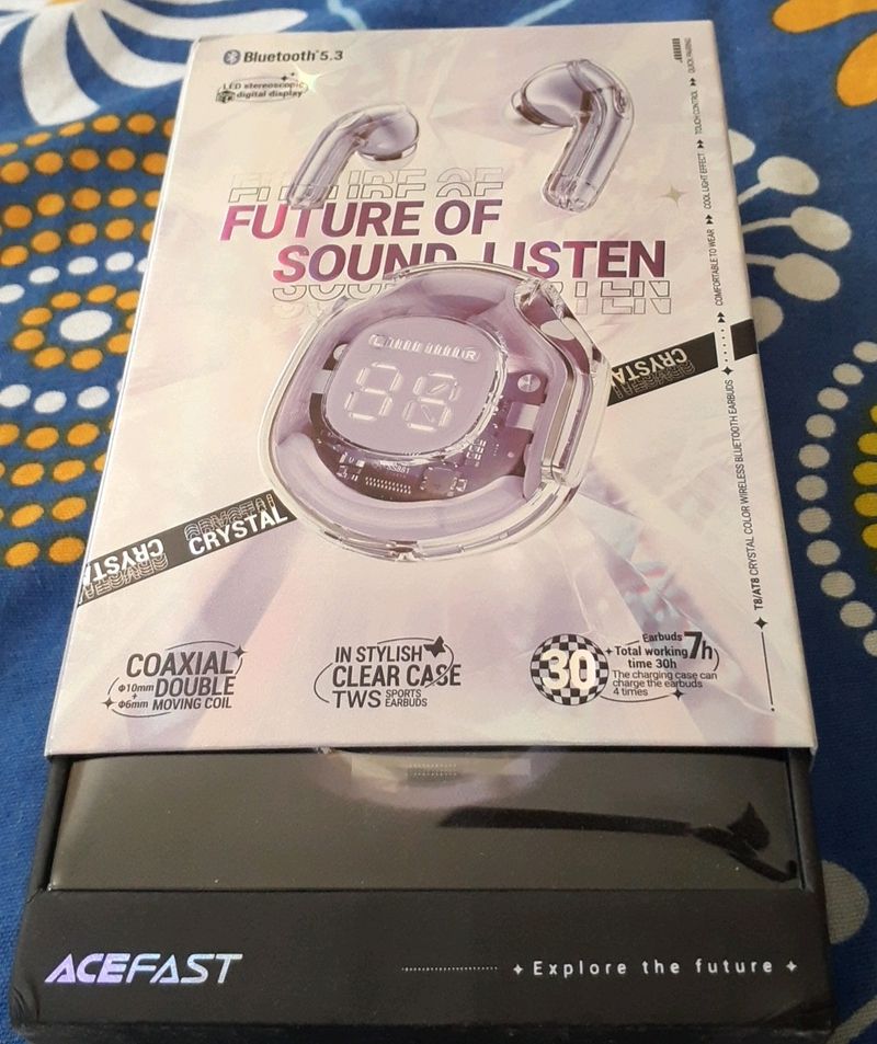 T8 Crystal BT earbuds, alfalfa purple