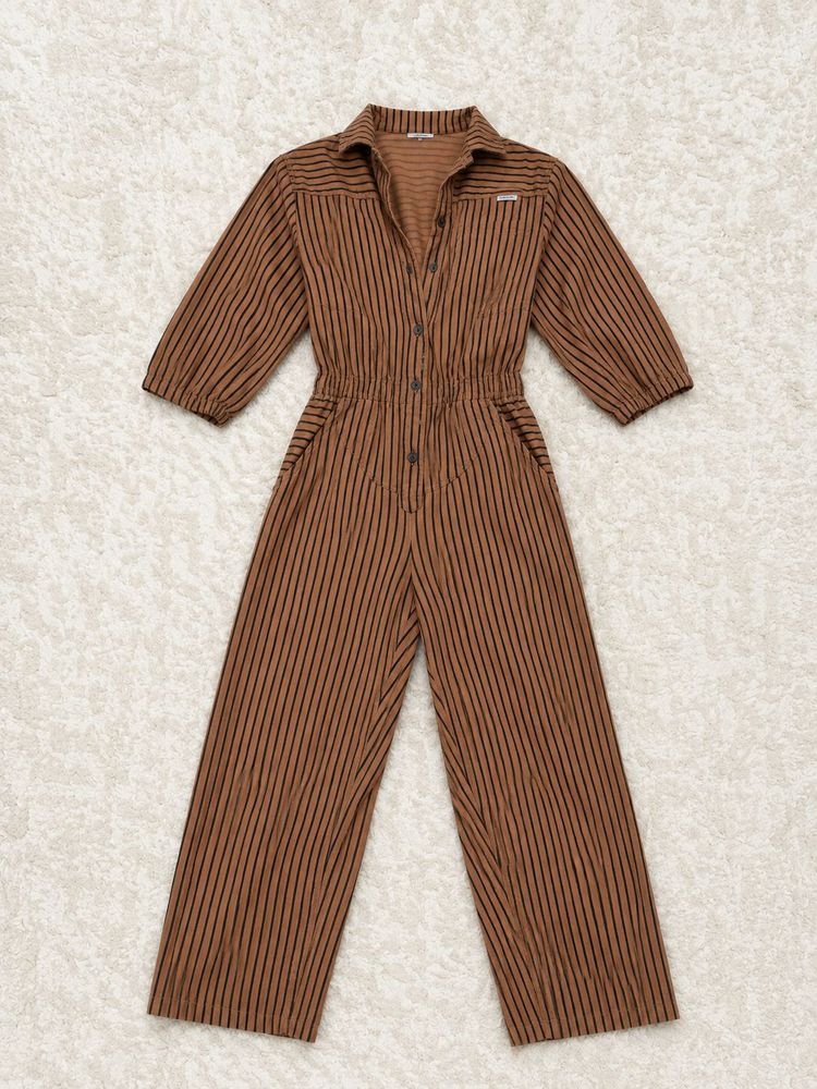 🤎 Brown Striped Utility Jumpsuit 🤎