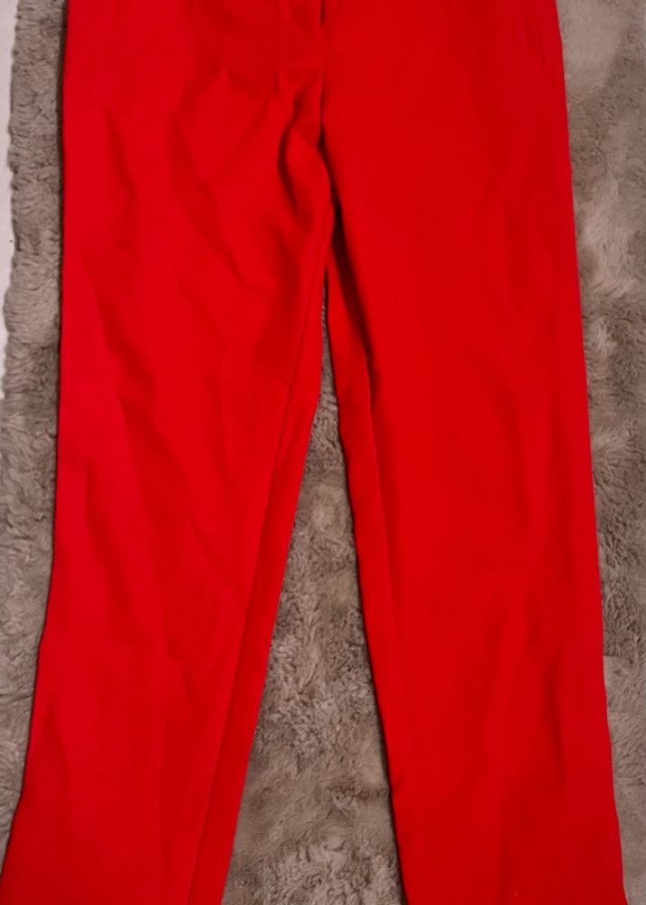 Miss Selfridges Red Color Slim Fit Pants