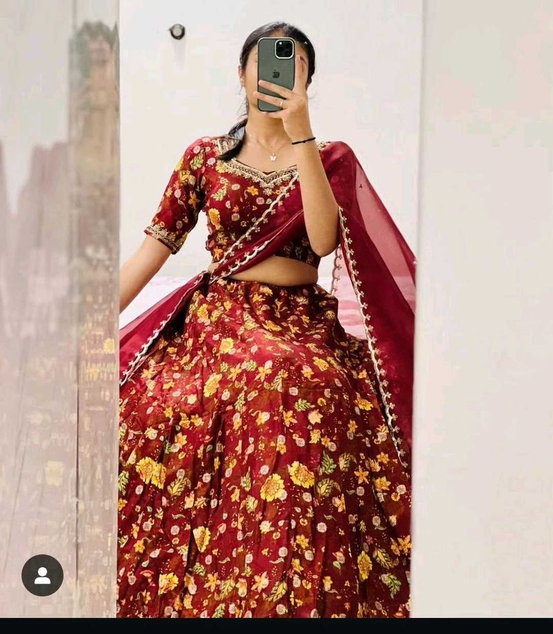 Maroon lehanga set