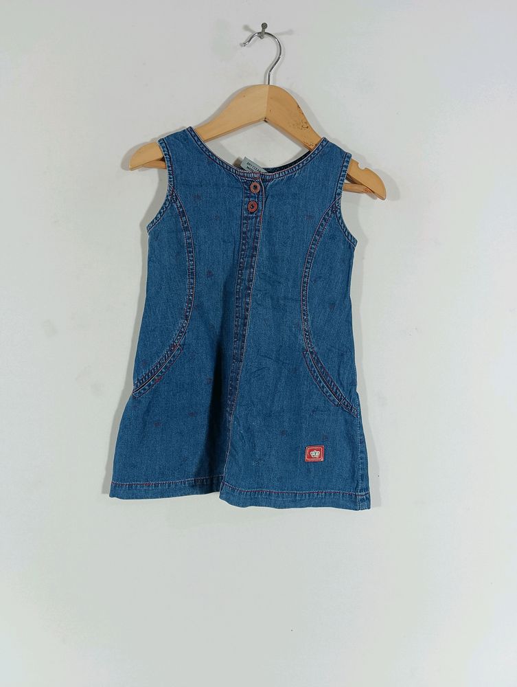 Blue Plain Mini Frock (Girls)