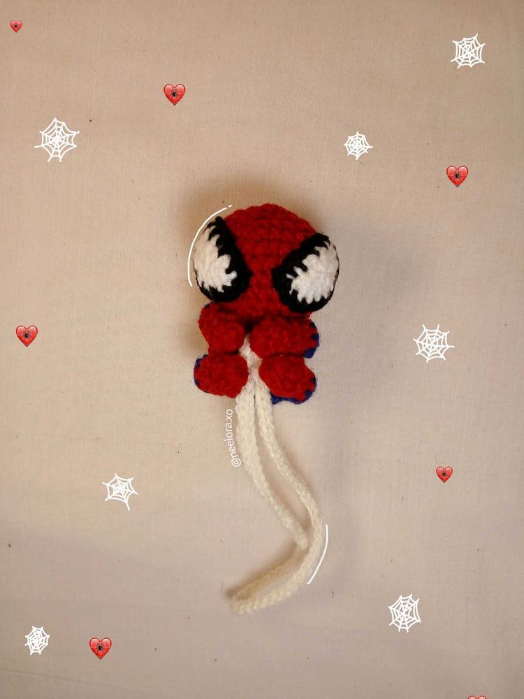Spiderman crochet keychain