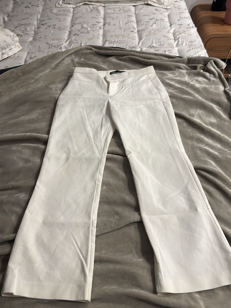 ZARA Chic White Flared Pants