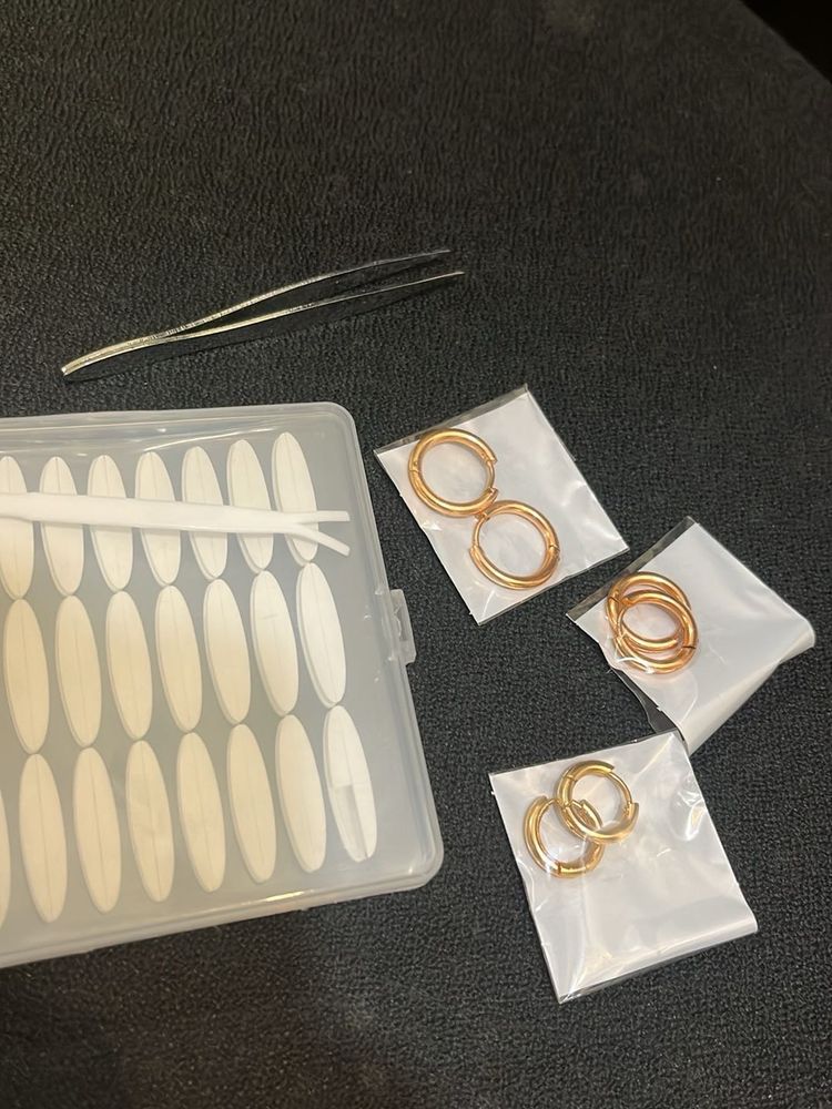 Double Eyelid Tape &amp; Hoop Earrings Set