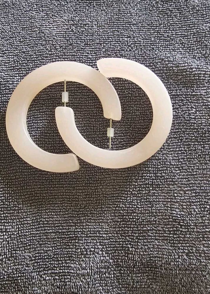 Chic Cream Hoop Earrings