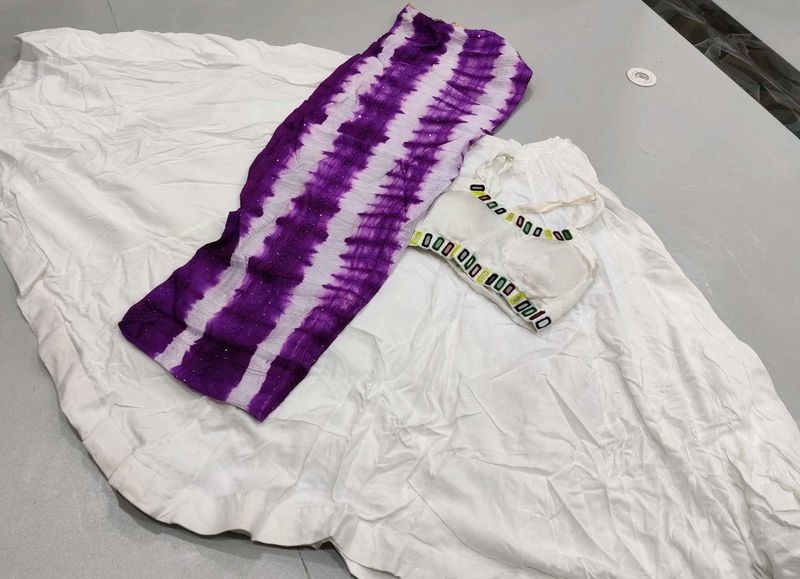 Purple White Chaniya Choli