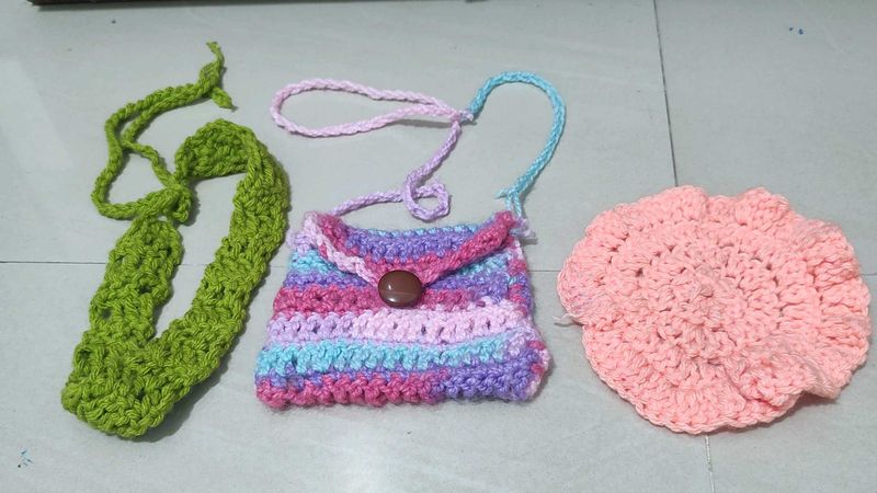 Crochet Set: Bag &amp; Accessories
