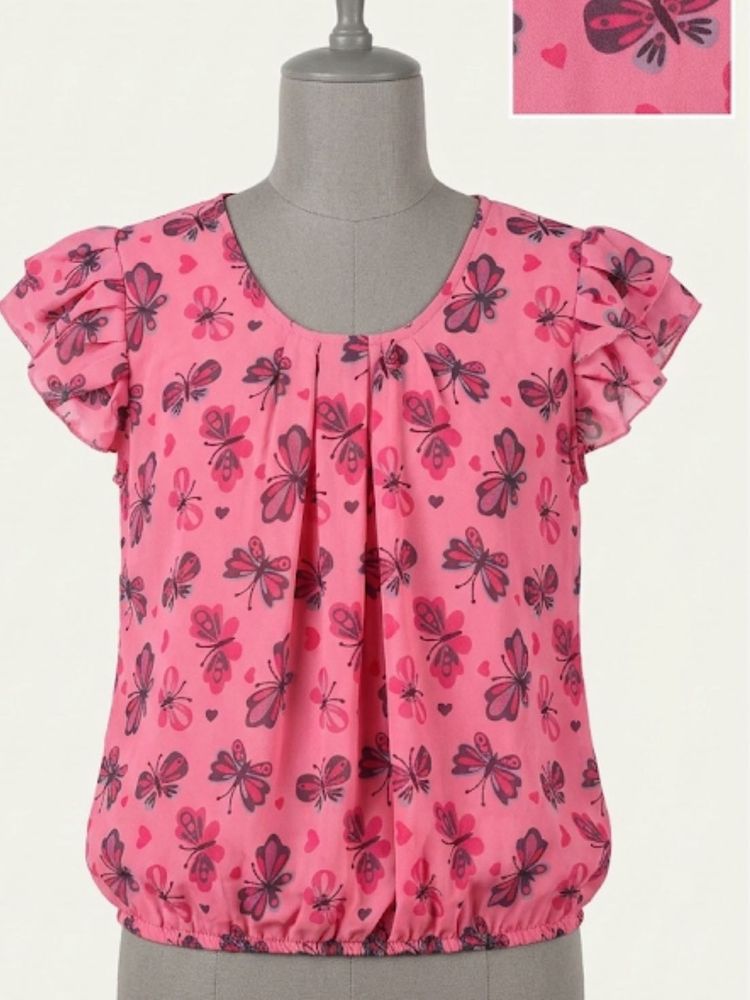 girl’s pink floral top