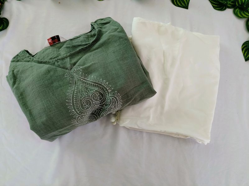 Green Casual Kurta Set (Women's)