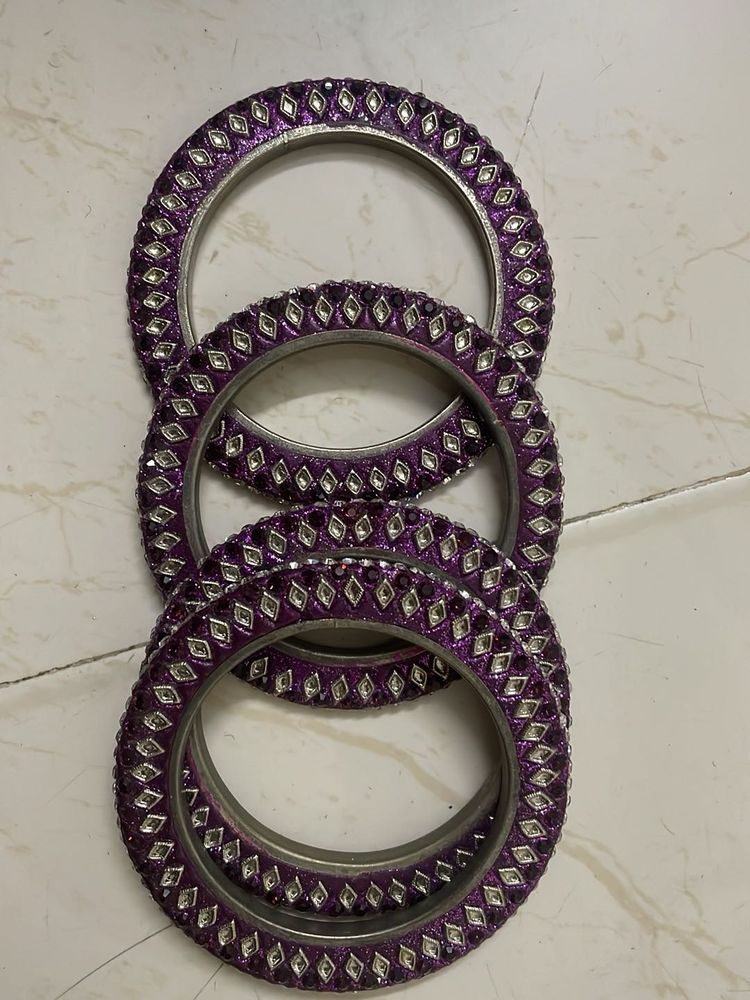 Sparkling Purple Bangles Set