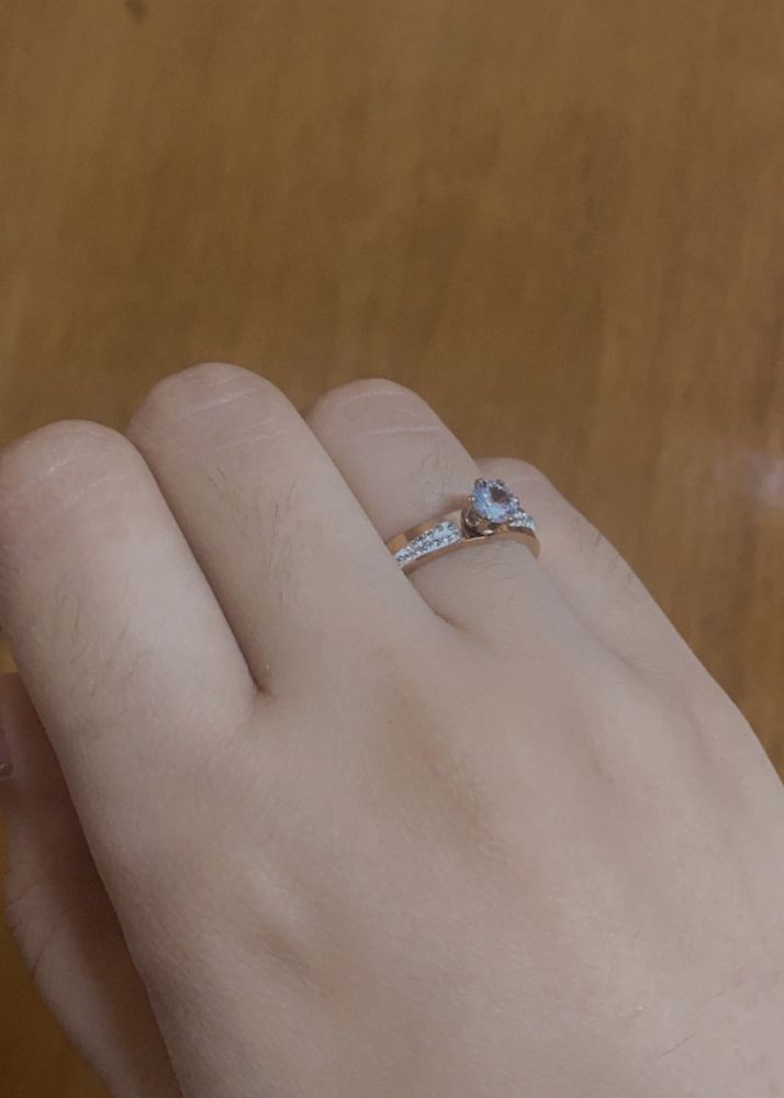 AD Stone Studded Antitarnish Rosegold Ring