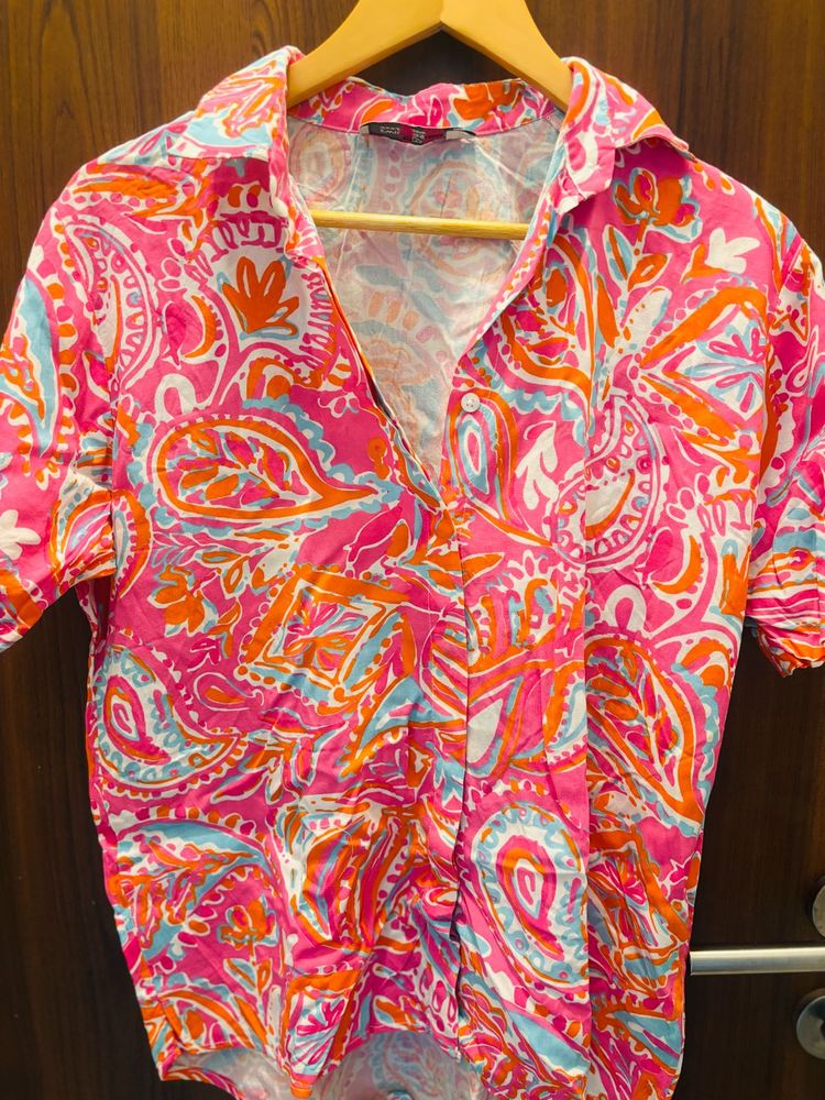 Vibrant Paisley Print Short Sleeve Shirt