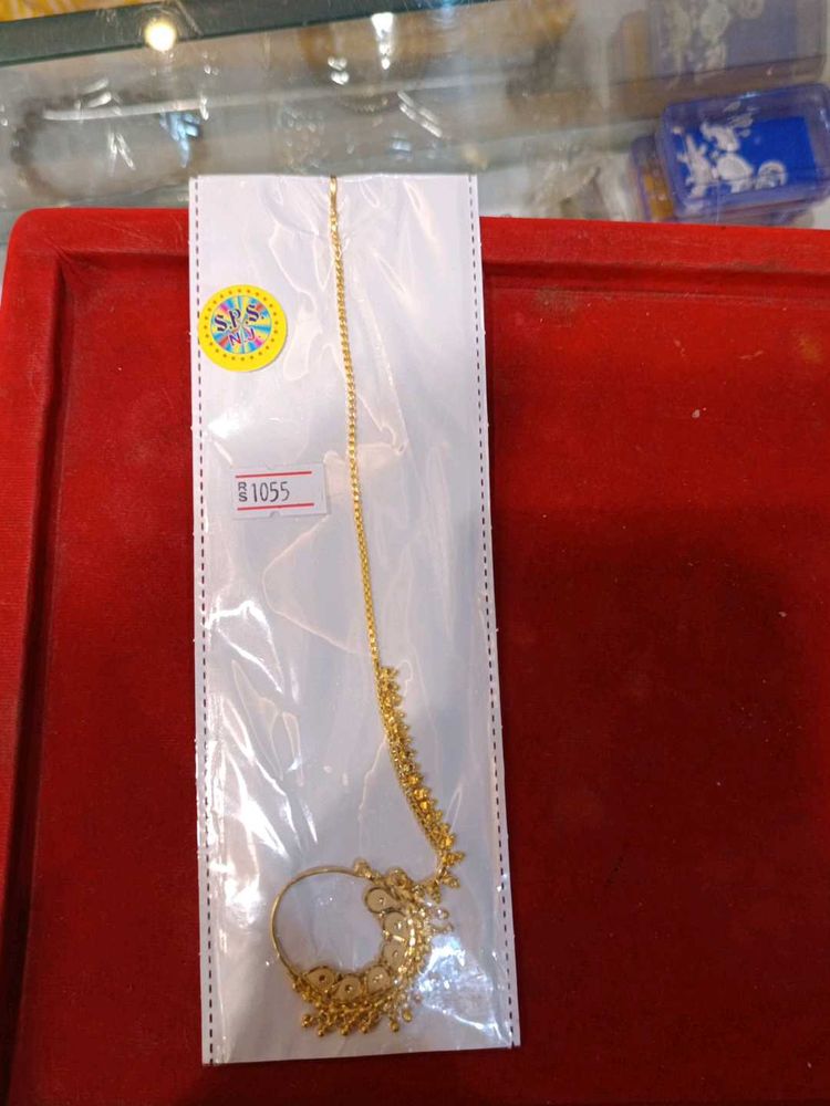 Gold-toned Nath - Indian Nose Ring