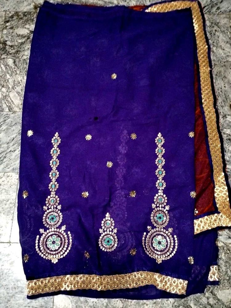 Beautiful Purple Embroidered Saree