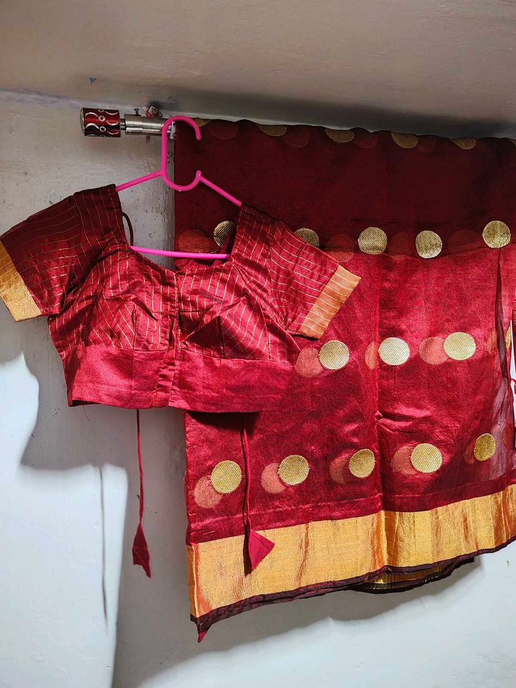 Beautiful Red Saree with Blouse