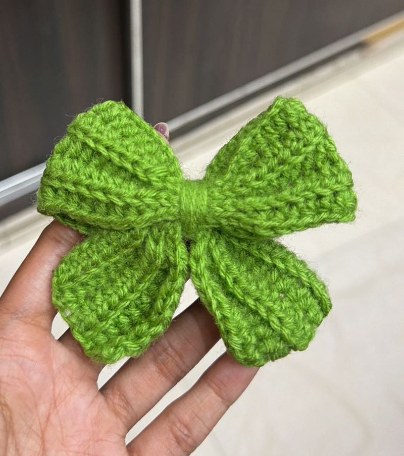 Handmade Crochet Bow Clip