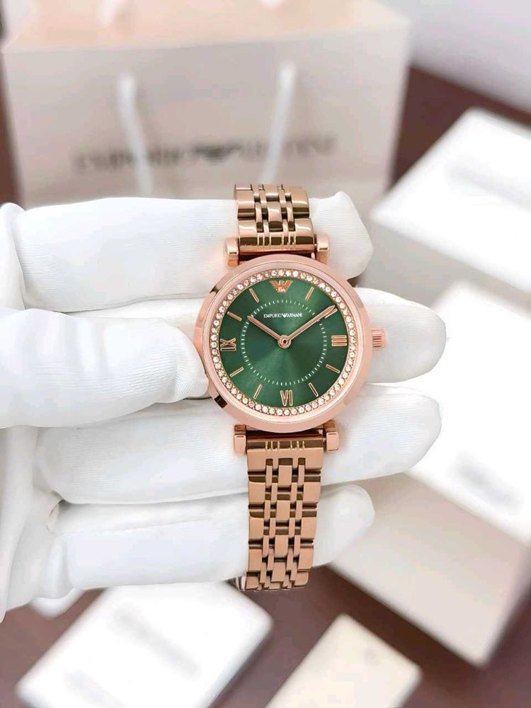 Emporio Armani Rose Gold Green Watch