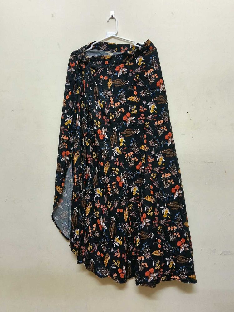 Boho Floral Print Wrap Skirt