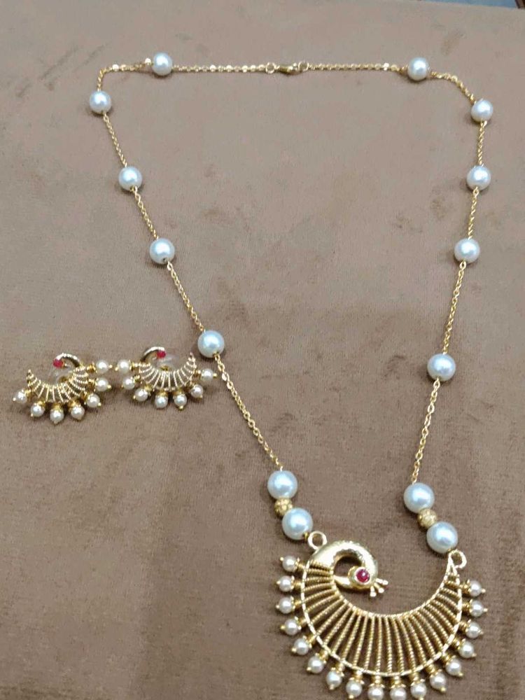 Pearl Peacock Jewelry Set