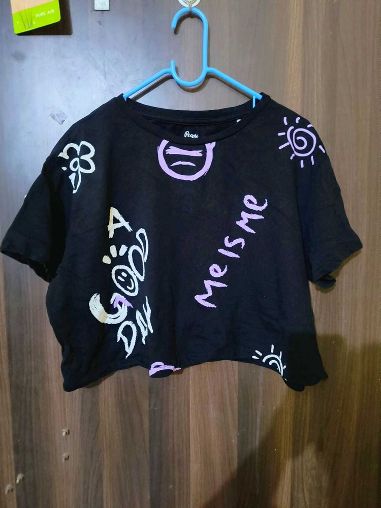 Graphic Print Cropped T-Shirt