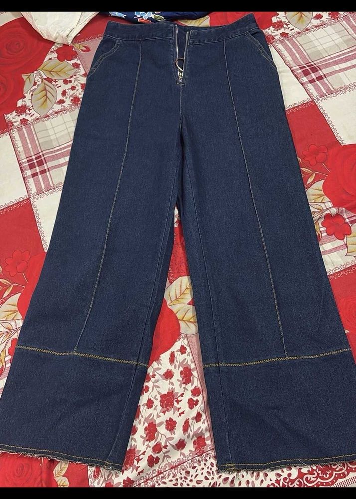 Wide Leg Denim Pants