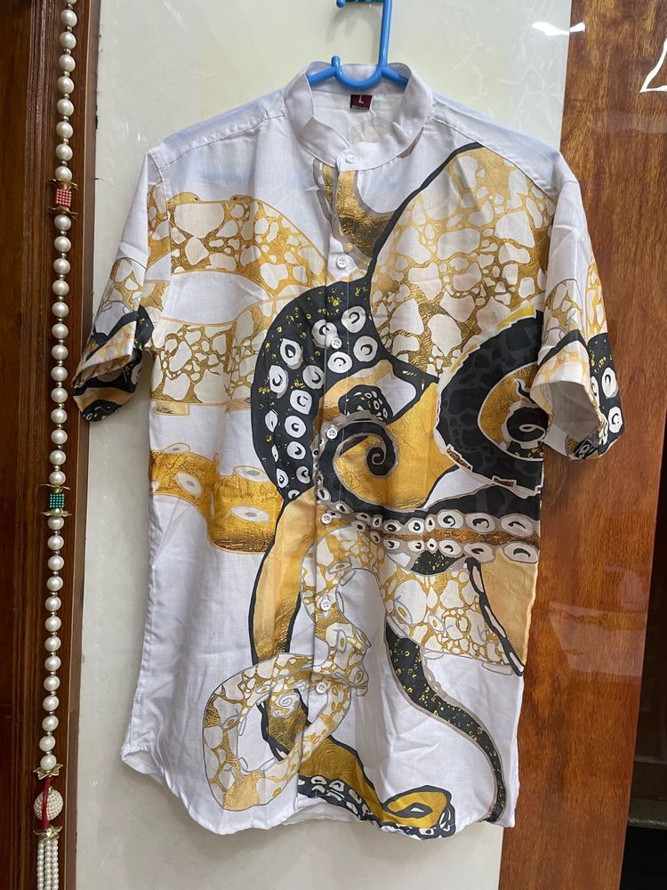 Unique Octopus Print Men's Shirt