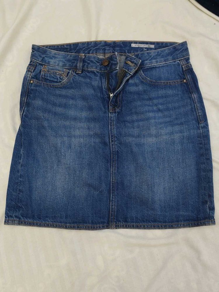 Classic Blue Denim Skirt
