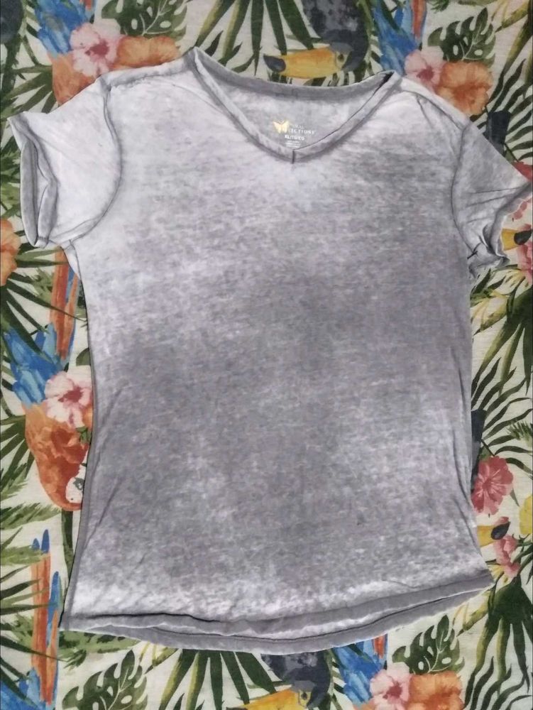 Grey V-Neck Tee - Casual Comfort