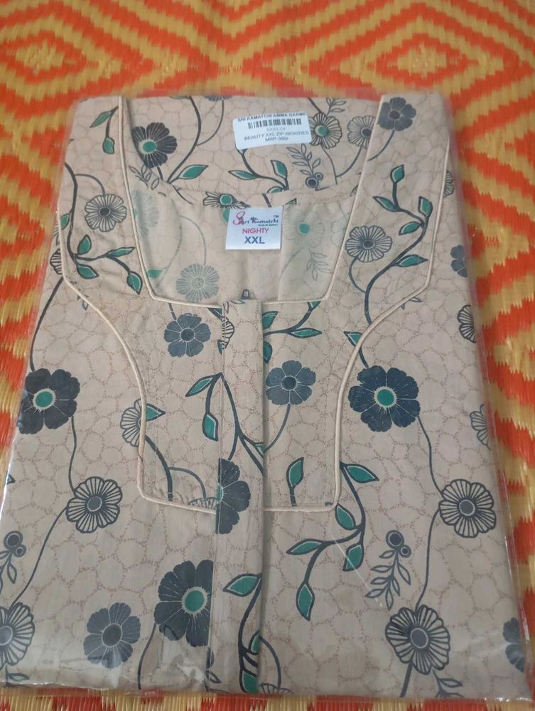 Floral Print Nighty Zipper XXL