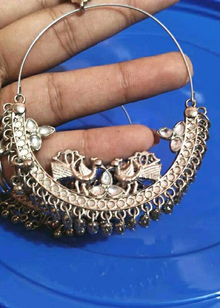 Elegant Peacock Design Hoop Earrings