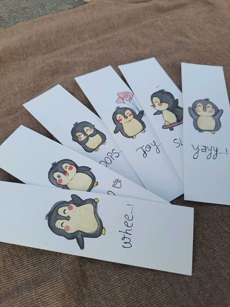 Cute Penguin Bookmarks - Set of 6