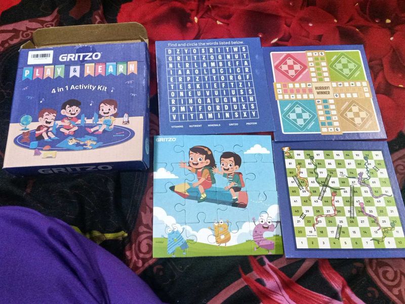 Gritzo Play &amp; Learn 4 in 1 Activity Kit cardboard