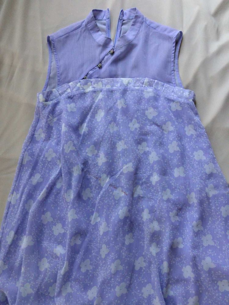 Lilac Floral Print Gown