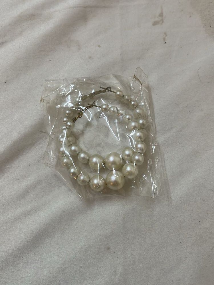 Elegant Pearl Hoop Earrings