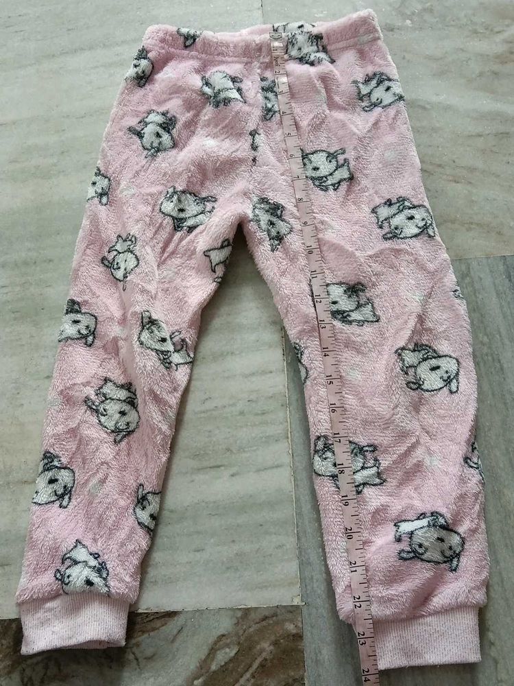 Cute Pink Fluffy Pajama Pants