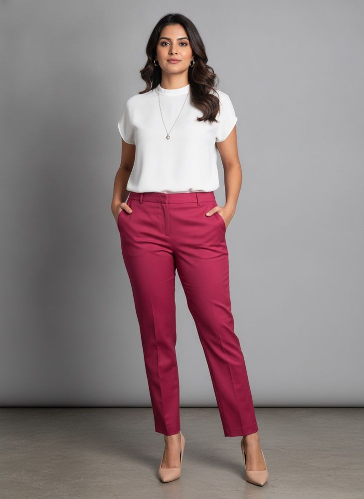 Chic Pink Tailored Trousers