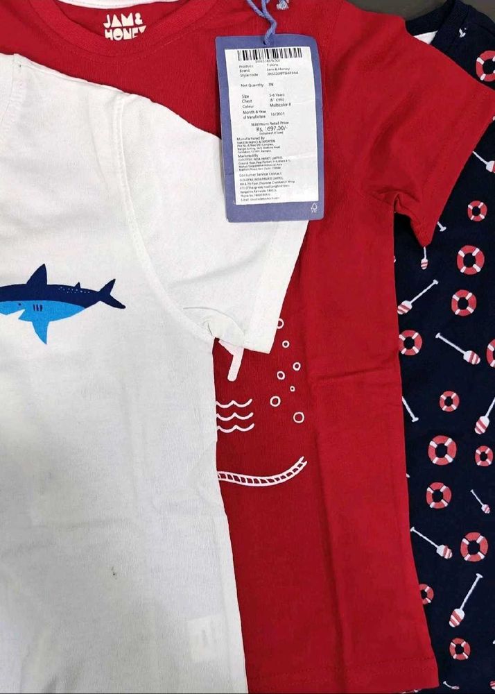 Jam &amp; Honey Boys' Pack of 3 T-Shirts