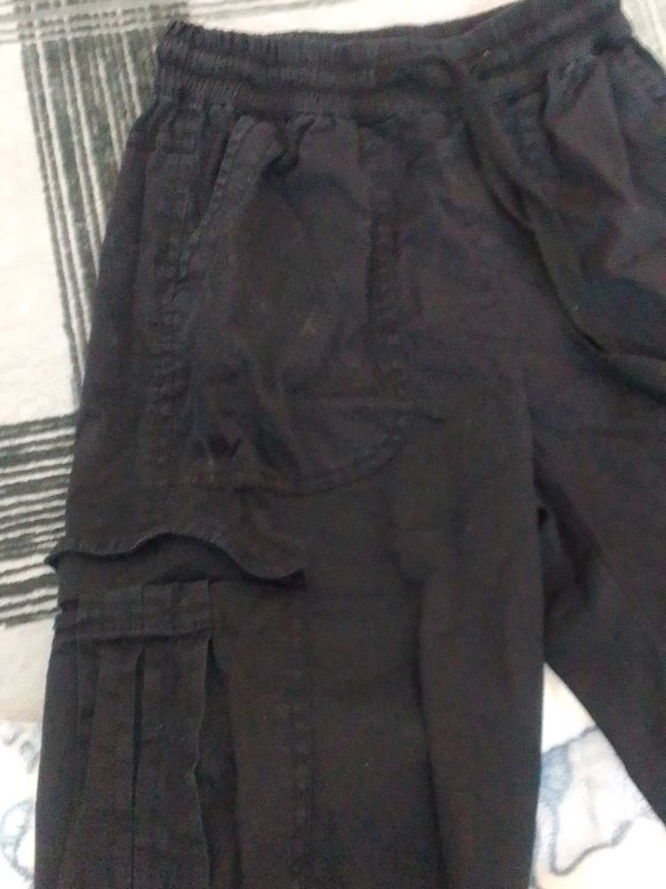 Black Cargo Style Jogger Pants girls