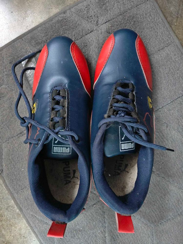 Puma Blue &amp; Red Lace-Up Sneakers