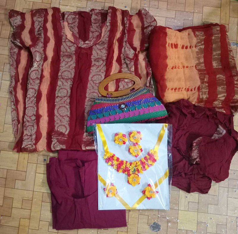 Haldi Ceremony Outfit with Accessories