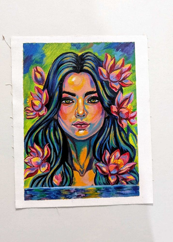 Vibrant Abstract woman Portrait Painting
