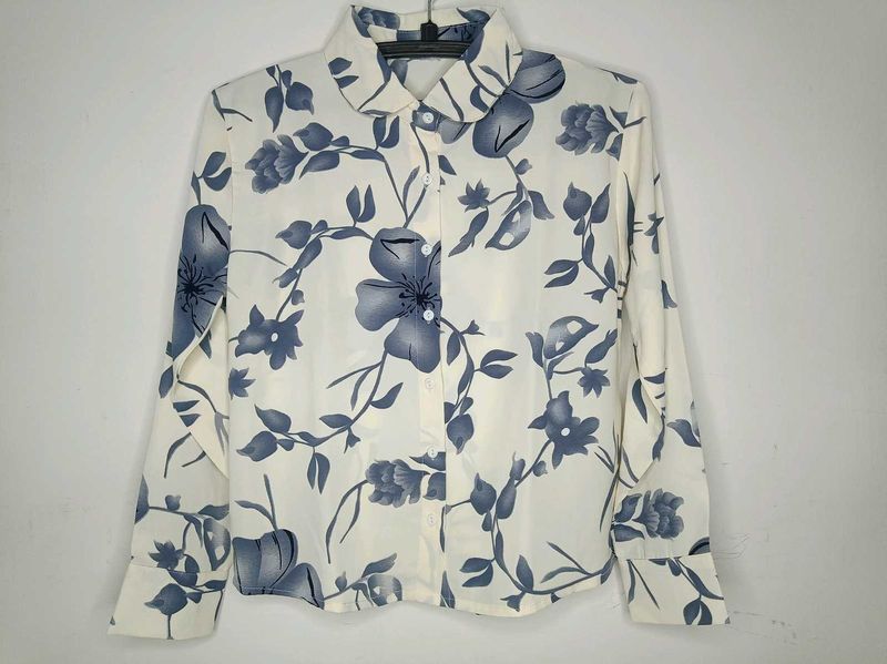 Floral Print Button-Up Blouse