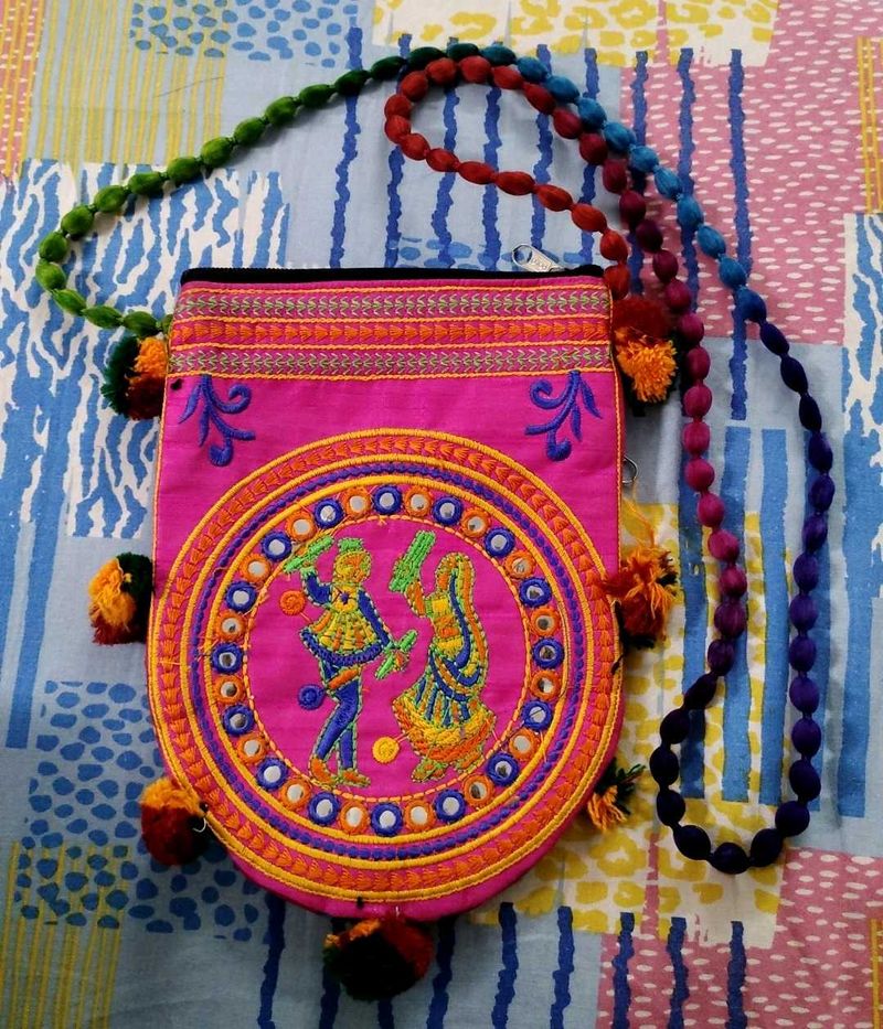 Boho Embroidered Colourful Sling Bag