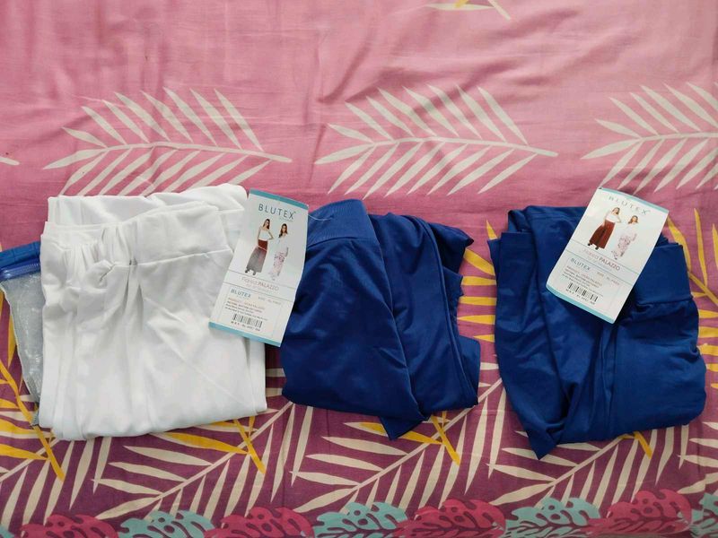 Blutex Palazzo Pants - Set of 3 ✨✨🤍💙💙