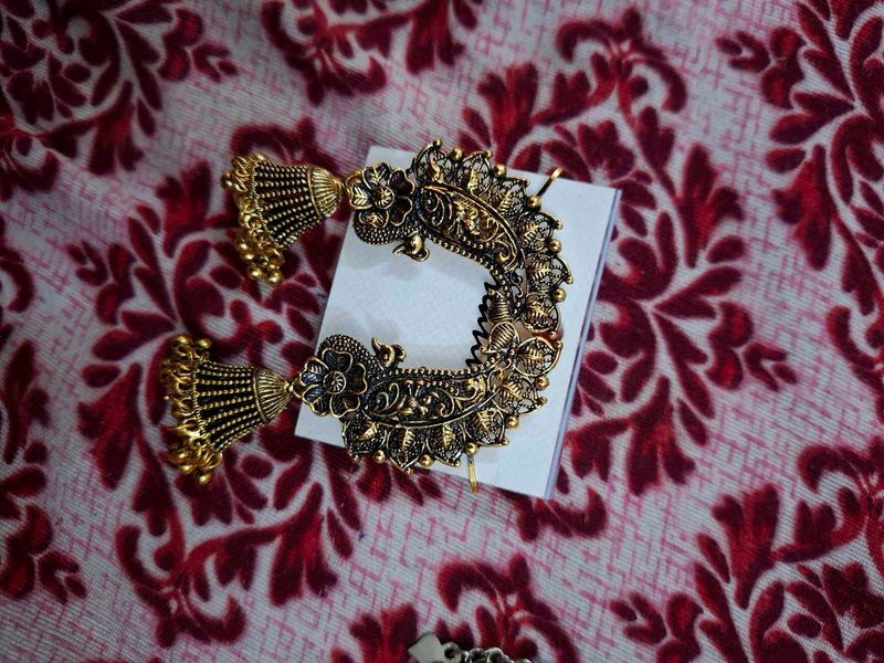 Exquisite Oxidized Jhumka Earrings