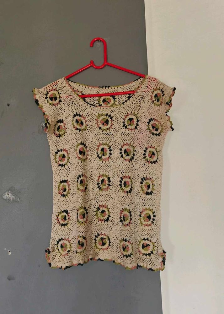 Handmade Crochet Floral Top