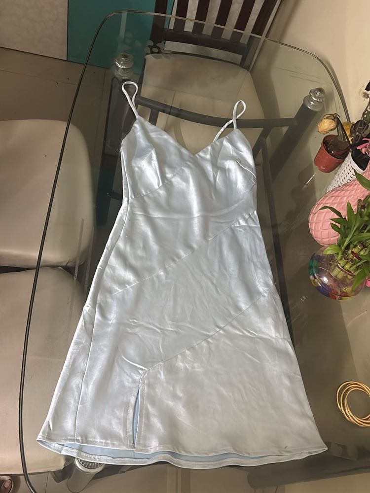 Satin Slip Dress with Slit